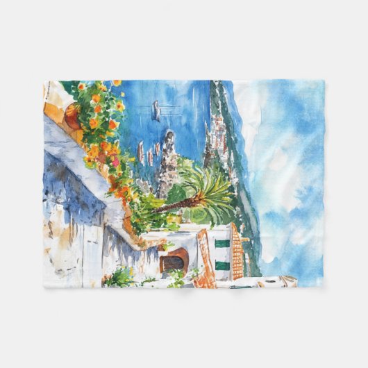Mediterranean Summer Fleece Deken (Voorkant (Horizontaal))