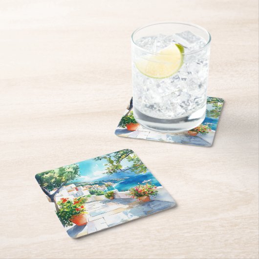 Mediterranean Summer Kartonnen Onderzetters (Insitu)