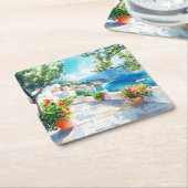 Mediterranean Summer Kartonnen Onderzetters (Schuin)