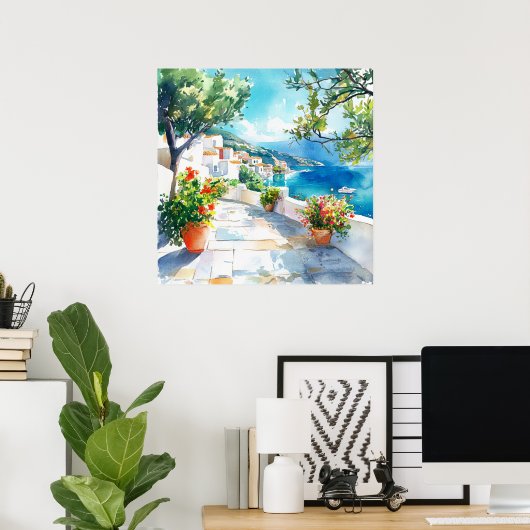 Mediterranean Summer Poster (Thuiskantoor)