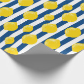 Mediterranean Summer Stripes and Lemons Cadeaupapier (Hoek)