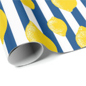 Mediterranean Summer Stripes and Lemons Cadeaupapier (Rol Hoek)