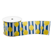 Mediterranean Summer Stripes and Lemons Satijnen Lint (Spoel)