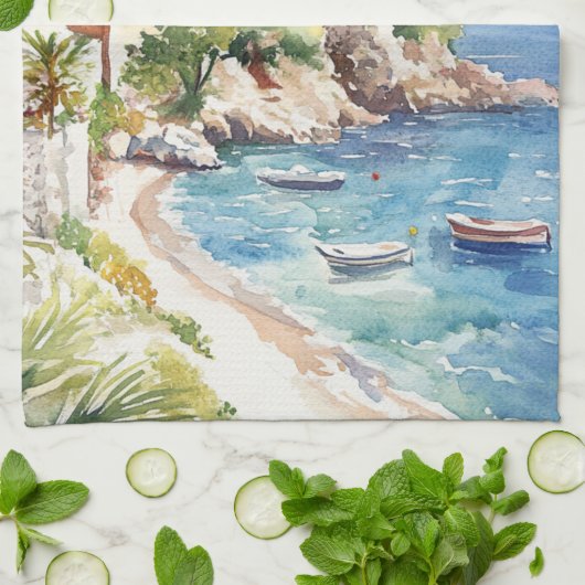 Mediterranean Summer Theedoek (Gevouwen)