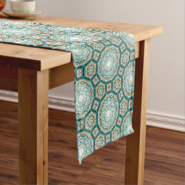 Mediterranean Teal Tile Pattern Medium Tafelloper