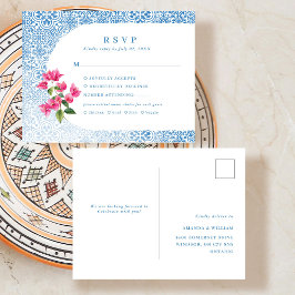 Mediterranean tegel pattern RSVP Response Aankondigingskaart