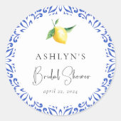 Mediterranean Tegels Citroen Bruidsfeest Sticker (Voorkant)