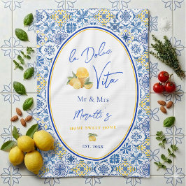 Mediterranean Tile Custom Newlywed Theedoek