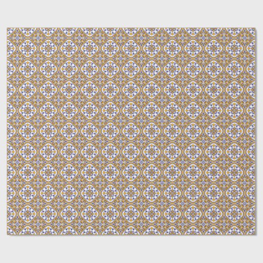 Mediterranean Tile Elegant Boho Cadeaupapier (Vlak)
