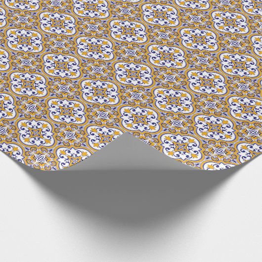 Mediterranean Tile Elegant Boho Cadeaupapier (Hoek)