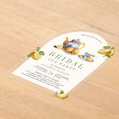 Mediterranean Tile Lemon Tea Party Bridal Shower Acryl Uitnodigingen (Laagn)