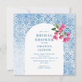 Mediterranean tile pattern Bridal Shower Kaart (Voorkant)