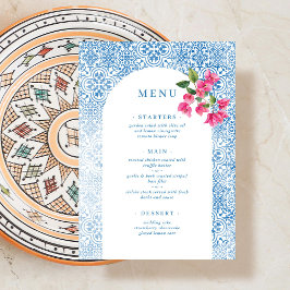 Mediterranean tile pattern menu