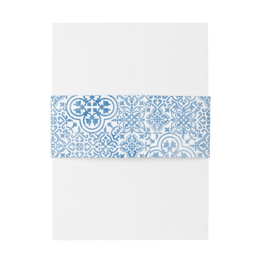 Mediterranean tile pattern uitnodigingen wikkel (Achterkant Voorbeeld)