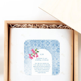 Mediterranean tile pattern vierkante sticker