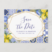 Mediterranean Tile Wedding with Lemons Briefkaart (Voorkant)