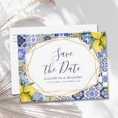 Mediterranean Tile Wedding with Lemons Briefkaart