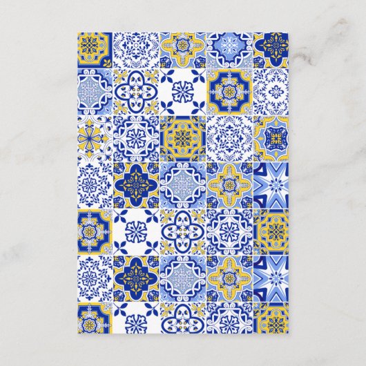  Mediterranean Tile Wedding with Lemons Informatiekaartje (Achterkant)