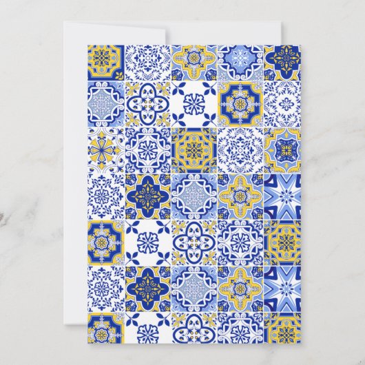 Mediterranean Tile Wedding with Lemons Kaart (Achterkant)