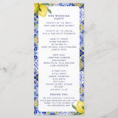 Mediterranean Tile Wedding with Lemons Programmakaart (Achterkant)