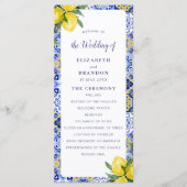 Mediterranean Tile Wedding with Lemons Programmakaart (Voorkant)