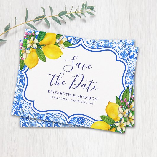 Mediterranean Tiles  Italian Style Wedding  Briefkaart