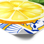 Mediterranean Tiles Lemon Birthday Welcome Sign Poster (Hoek)