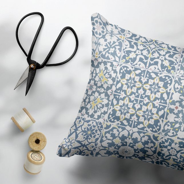Mediterranean Tiles, Moroccan, Majolica, Azulejo Accent Kussen (Creator heeft geüpload)