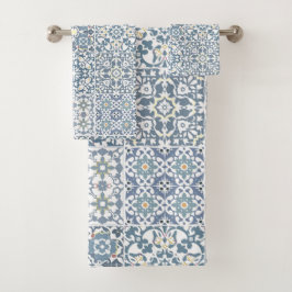 Mediterranean Tiles, Moroccan, Majolica, Azulejo Bad Handdoek