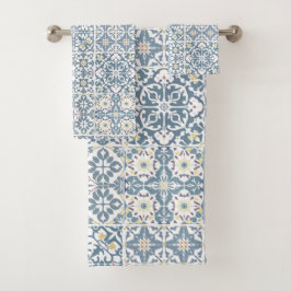 Mediterranean Tiles, Moroccan, Majolica, Azulejo Bad Handdoek