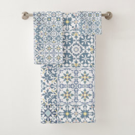 Mediterranean Tiles, Moroccan, Majolica, Azulejo Bad Handdoek