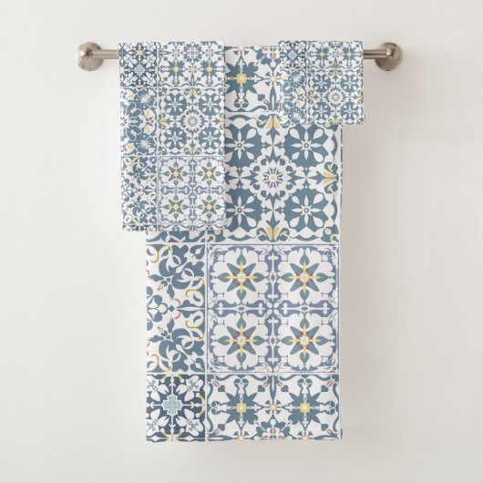 Mediterranean Tiles, Moroccan, Majolica, Azulejo Bad Handdoek (Insitu)
