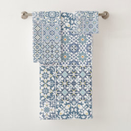 Mediterranean Tiles, Moroccan, Majolica, Azulejo Bad Handdoek