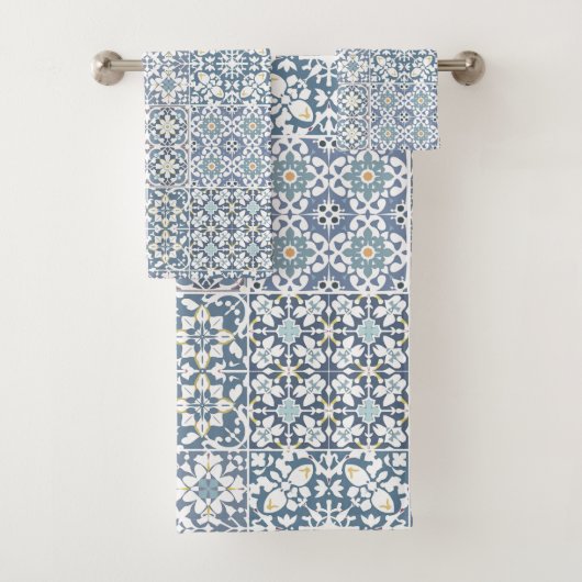 Mediterranean Tiles, Moroccan, Majolica, Azulejo Bad Handdoek (Insitu)