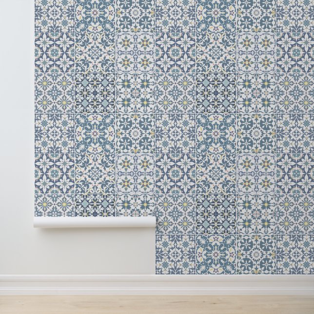 Mediterranean Tiles, Moroccan, Majolica, Azulejo Behang (Applicatie)