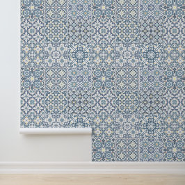 Mediterranean Tiles, Moroccan, Majolica, Azulejo Behang