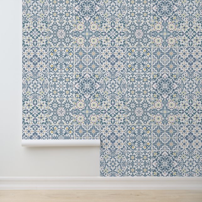 Mediterranean Tiles, Moroccan, Majolica, Azulejo Behang (Applicatie)