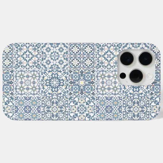 Mediterranean Tiles, Moroccan, Majolica, Azulejo Case-Mate iPhone Case (Achterkant (horizontaal))