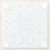 Mediterranean Tiles, Moroccan, Majolica, Azulejo Glazen Onderzetter (Achterkant)