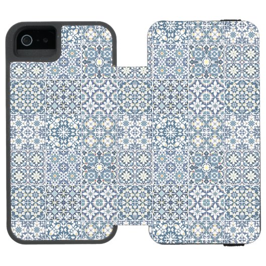 Mediterranean Tiles, Moroccan, Majolica, Azulejo Incipio iPhone Portemonnee Hoesje (Agenda Open)