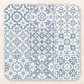 Mediterranean Tiles, Moroccan, Majolica, Azulejo Kartonnen Onderzetters (Voorkant)