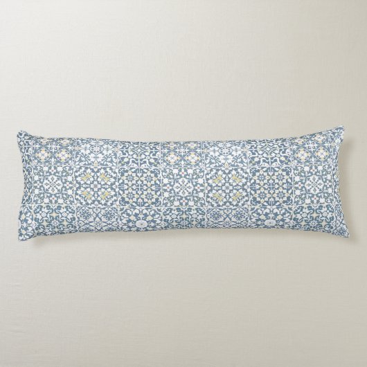 Mediterranean Tiles, Moroccan, Majolica, Azulejo Lichaamskussen (Achterkant)