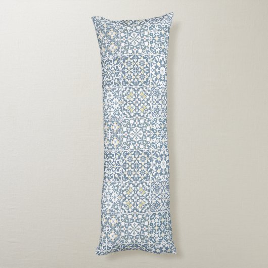 Mediterranean Tiles, Moroccan, Majolica, Azulejo Lichaamskussen (Achterkant (Verticaal))