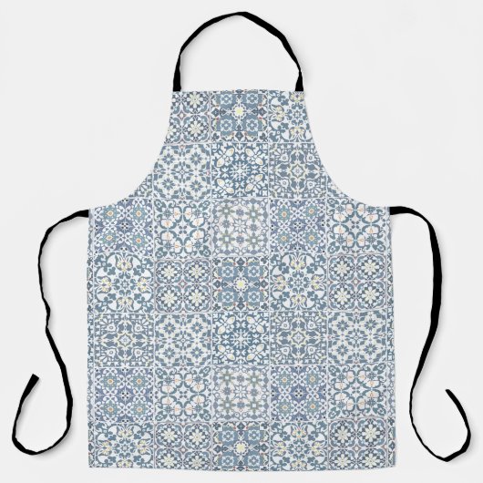 Mediterranean Tiles, Moroccan, Majolica, Azulejo Schort (Voorkant)