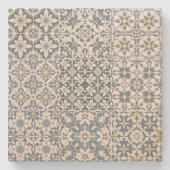Mediterranean Tiles, Moroccan, Majolica, Azulejo Stenen Onderzetter (Voorkant)