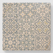 Mediterranean Tiles, Moroccan, Majolica, Azulejo Stenen Onderzetter (Voorkant)