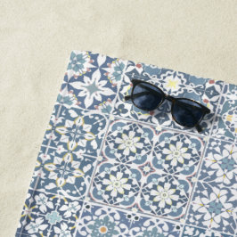 Mediterranean Tiles, Moroccan, Majolica, Azulejo Strandlaken