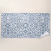 Mediterranean Tiles, Moroccan, Majolica, Azulejo Strandlaken (Voorkant)