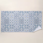 Mediterranean Tiles, Moroccan, Majolica, Azulejo Strandlaken (Voorkant)