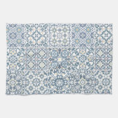Mediterranean Tiles, Moroccan, Majolica, Azulejo Theedoek (Horizontaal)
